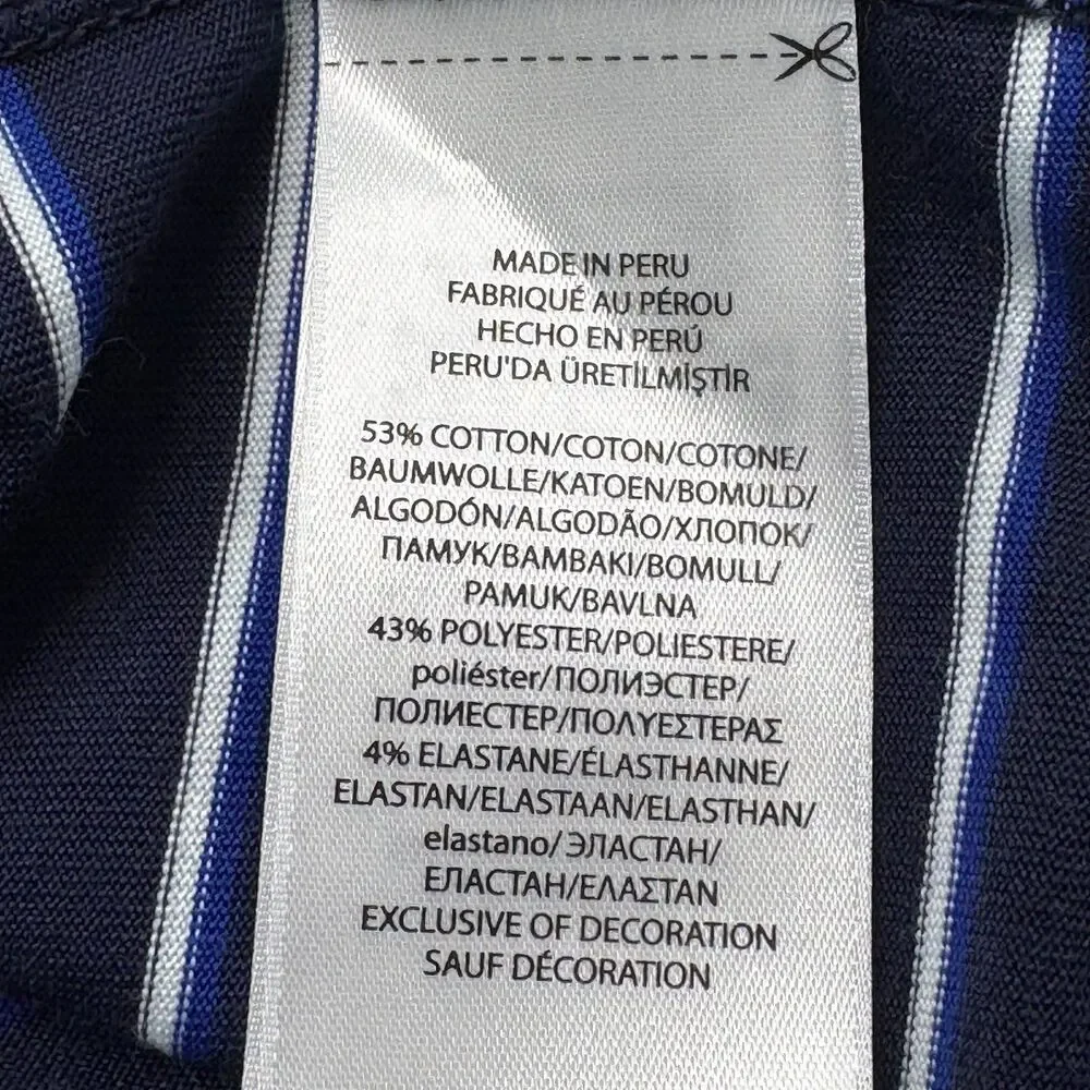 Polo Ralph Lauren Shirt Men L Moisture Wicking Blue Stripe Turnberry Golf Club